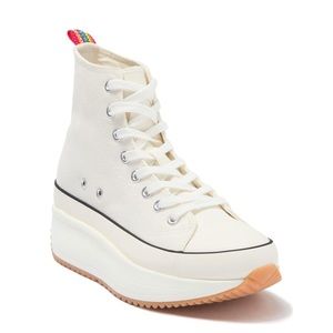 NEW Madden Girl Winnona Lace-Up Platform Sneaker, White, Size 9